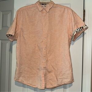 Denim & Flower Ricky Singh Orange Casual Button Down Shirt with Stylish Cuffs